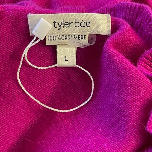 Tyler Boe 100% Cashmere Ruffled Feminie Pullover Sweater NWOT Large - Picture 6 of 8